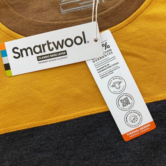 NWT Smartwool Thermal Merino Colorblock Crew Base Layer Top Size L - Picture 7 of 10